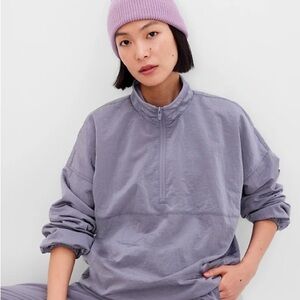 GapFit Fleece-Lined Half-Zip Track Jacket